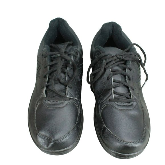New Balance 674 Black Leather Lace Up Low Top Walking Sneaker Shoes Size 8.5 EE - Picture 3 of 10